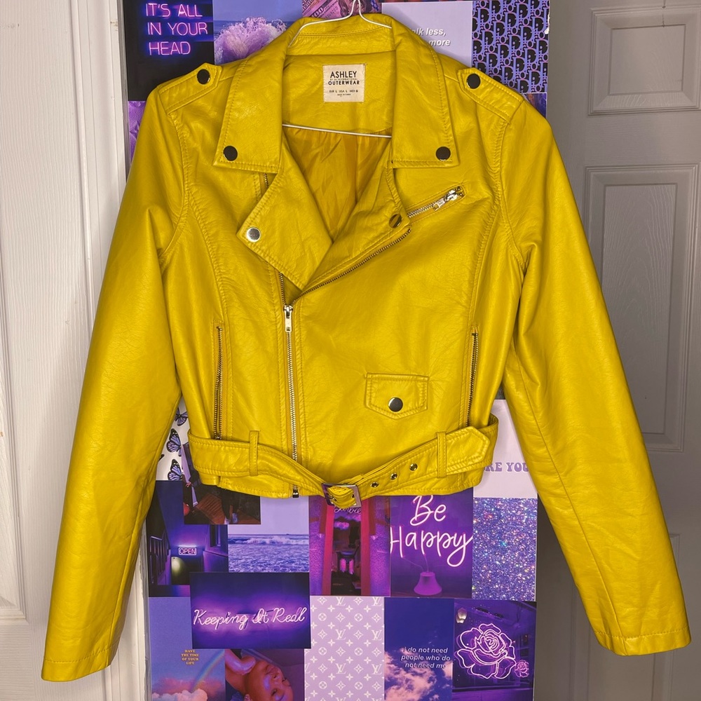 Mustard Faux Leather Jacket